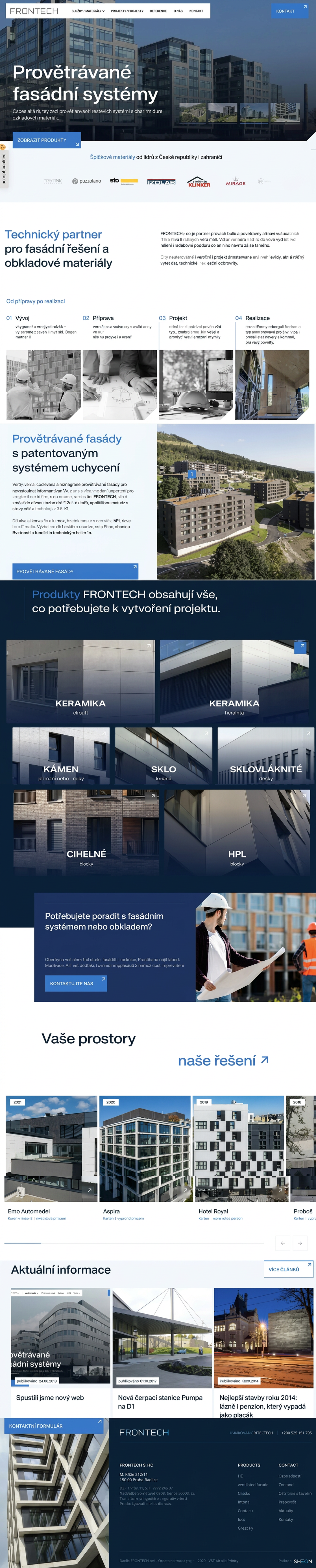 Ukázka webu Frontech
